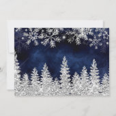 Hartelijk dank voor het baby shower Winter Silver  Bedankkaart (Achterkant)