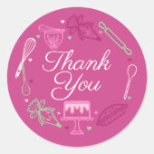 Hartelijk dank voor het bakken en koken met gereed ronde sticker (Voorkant)