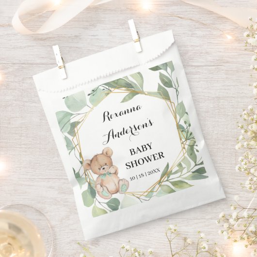 Hartelijk dank voor het Beer Greenery Baby shower Bedankzakje (Geknipt)