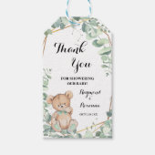Hartelijk dank voor het Beer Greenery Baby shower Cadeaulabel (Voorkant)