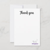 Hartelijk dank voor het blauw zilveren diamanthart bedankkaart (Achterkant)