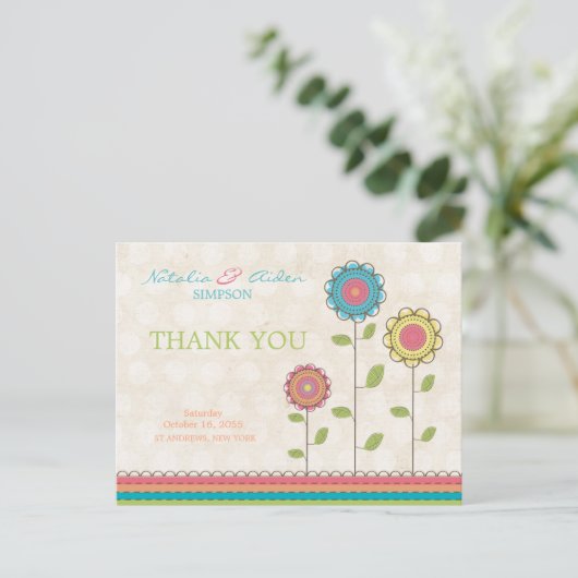 Hartelijk dank voor het Briefkaart van de regenboo (Staand voorkant)