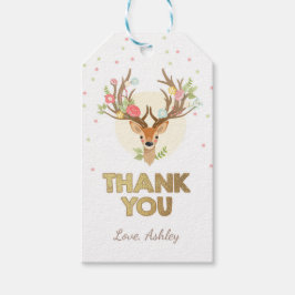 Hartelijk dank voor het cadeau label Woodland Pink Cadeaulabel