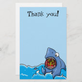 Hartelijk dank voor het cadeau Shark aanpasbaar br Briefpapier (Voorkant / Achterkant)