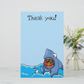 Hartelijk dank voor het cadeau Shark aanpasbaar br Briefpapier (Staand voorkant)