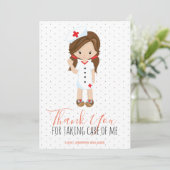 Hartelijk dank voor het Coral Script Polka dot Med Bedankkaart (Staand voorkant)