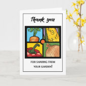 Hartelijk dank voor het delen van vier groenten op kaart (Gele Bloem)