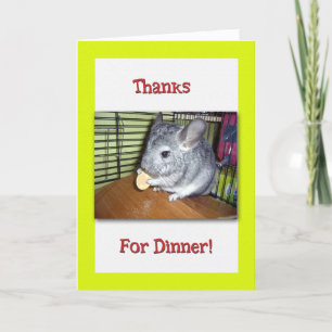 Hartelijk dank voor het diner met Chinchilla Eatin Bedankkaart