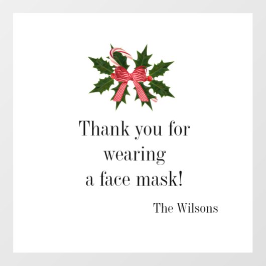 Hartelijk dank voor het dragen van een gezichtsmas raamsticker (Vel)