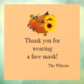 Hartelijk dank voor het dragen van gezichtsmasker  raamsticker (Vel 3)