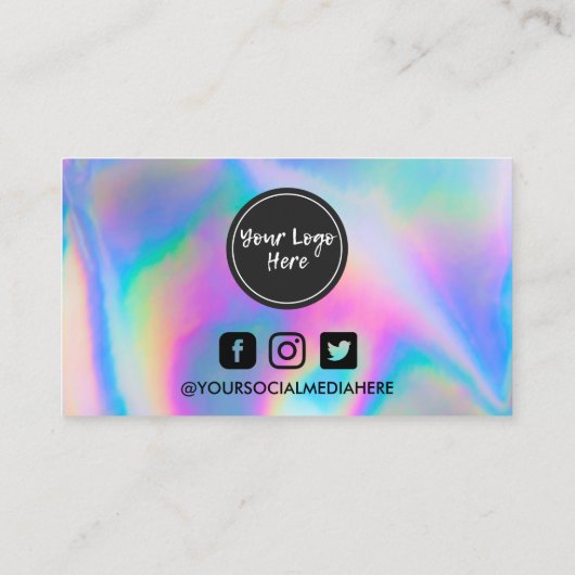 Hartelijk dank voor het elegant Holographic Drip i Visitekaartje (Achterkant)