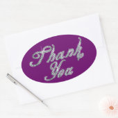 Hartelijk dank voor het Faux-Diamond Bling Script Ovale Sticker (Envelop)