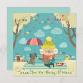 Hartelijk dank voor het feit dat u een vriendinnet feestdagenkaart (Voorkant / Achterkant)