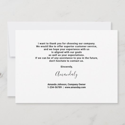 Hartelijk dank voor het feit dat u het Logo-minima Kaart (Achterkant)