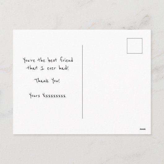 Hartelijk dank voor het feit dat u mijn vriend ben feestdagenkaart (Achterkant)