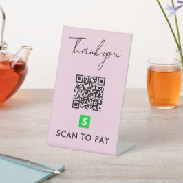 Hartelijk dank voor het gebruik van de CashApp QR- Reclamebord Met Voetstuk