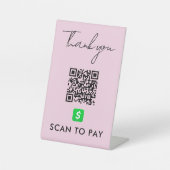 Hartelijk dank voor het gebruik van de CashApp QR- Reclamebord Met Voetstuk (Voorkant)