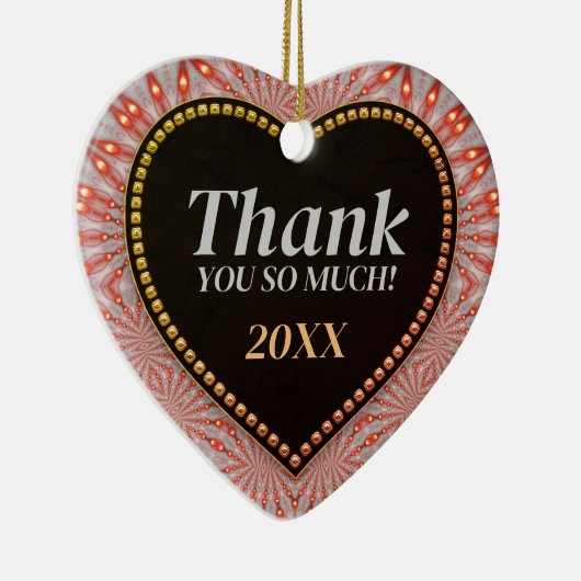 Hartelijk dank voor het gloedvuurhart keramisch ornament (Rechts)