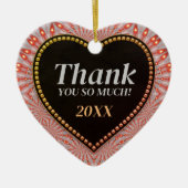 Hartelijk dank voor het gloedvuurhart keramisch ornament (Voorkant)