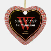 Hartelijk dank voor het gloedvuurhart keramisch ornament (Achterkant)