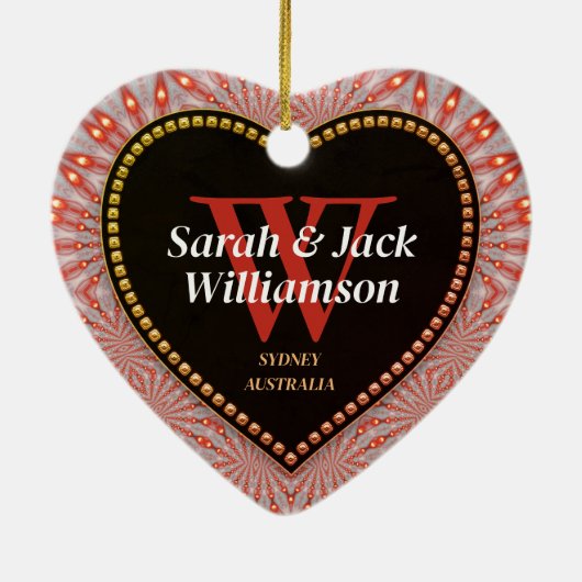 Hartelijk dank voor het gloedvuurhart keramisch ornament (Achterkant)