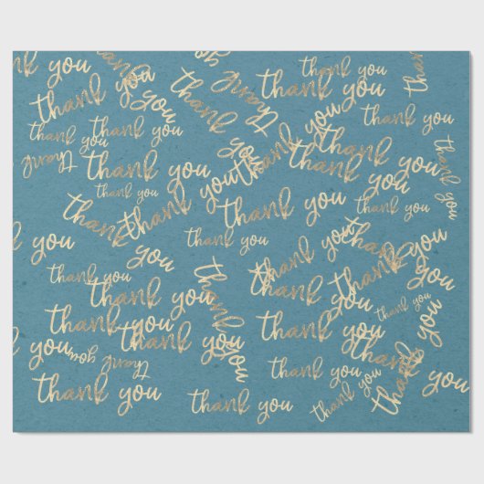 Hartelijk dank voor het goudhuwelijk van Blue Kraf Cadeaupapier (Vlak)