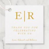 Hartelijk dank voor het goudwitte monogram van Ele Bedankjes Labels (Voorkant)