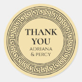 Hartelijk dank voor het Griekse sleutelpatroon van Ronde Sticker (Voorkant)