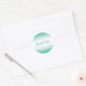 Hartelijk dank voor het groene glitter Elegant Gir Ronde Sticker (Envelop)