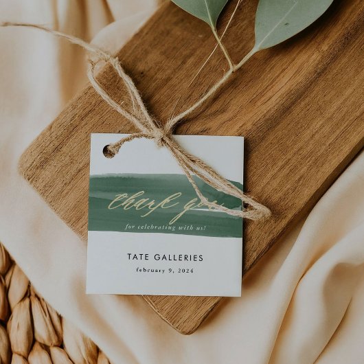 Hartelijk dank voor het groene lint bedankjes labels