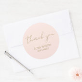 Hartelijk dank voor het handschrift Blush Pink Ronde Sticker (Envelop)
