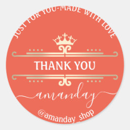 Hartelijk dank voor het internet Boutique Shop Roy Ronde Sticker