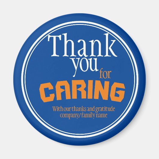 Hartelijk dank voor het klaren van Typografie Blue Magneet (Voorkant)