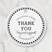 Hartelijk dank voor het klassieke liefdespatroon:  bedankjes labels (Voorkant)