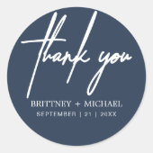 Hartelijk dank voor het kleine marineministende bl ronde sticker (Voorkant)