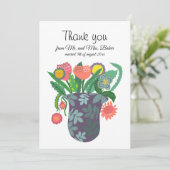 Hartelijk dank voor het kleurrijke bloemenontwerp bedankkaart (Staand voorkant)