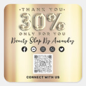 Hartelijk dank voor het kopen van 30% korting op Q Vierkante Sticker (Voorkant)