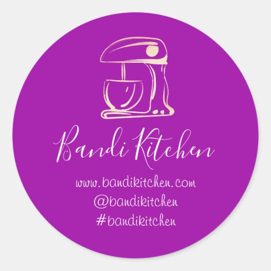 Hartelijk dank voor het Logo Kitchen Kooking Baker Ronde Sticker (Voorkant)