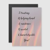 Hartelijk dank voor het Magnetisch Wenskaart (Voorkant / Achterkant)