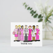 Hartelijk dank voor het medisch team voor borstkan briefkaart (Staand voorkant)