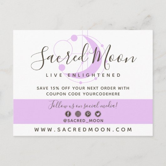 Hartelijk dank voor het Metafyssische Maan-minimal Briefkaart (Achterkant)