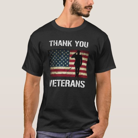 Hartelijk dank voor het militaire groet van de Vet T-shirt (Voorkant)