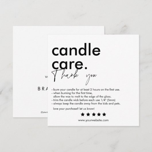 Hartelijk dank voor het moderne Visitekaartje voor Bedankkaart (Voorkant / Achterkant)