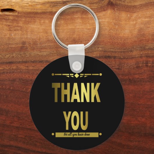 Hartelijk dank voor het moderne zwarte goud sleutelhanger (Voorkant)