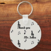 Hartelijk dank voor het muziekdocentinerspatroon sleutelhanger (Voorkant)