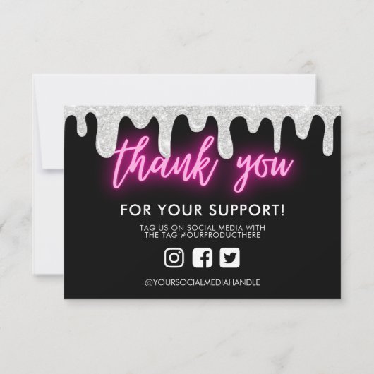 Hartelijk dank voor het Neon Glitter Drip Custom M (Voorkant)