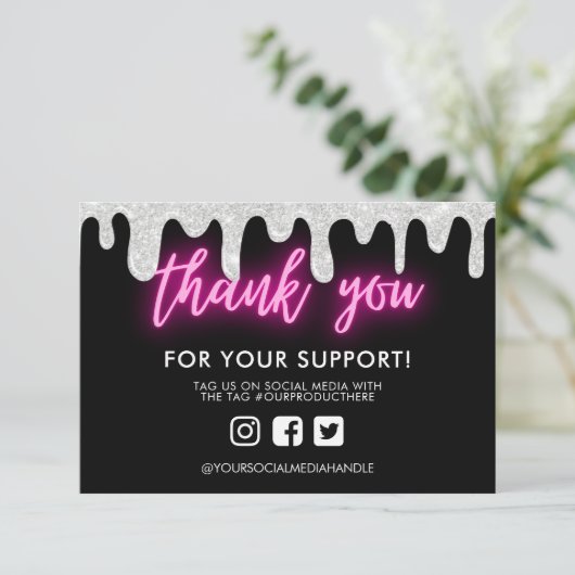 Hartelijk dank voor het Neon Glitter Drip Custom M (Staand voorkant)