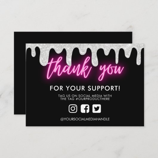 Hartelijk dank voor het Neon Glitter Drip Custom M (Voorkant / Achterkant)