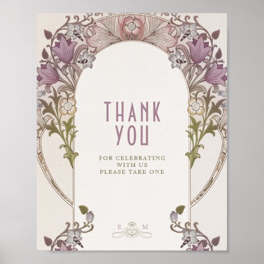 Hartelijk dank voor het ondertekenen van Art Nouve Poster