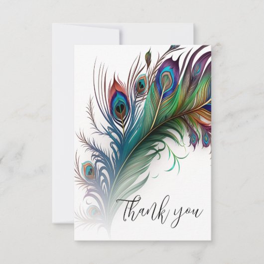 Hartelijk dank voor het ontwerp van de Peacock-doe Bedankkaart (Voorkant)